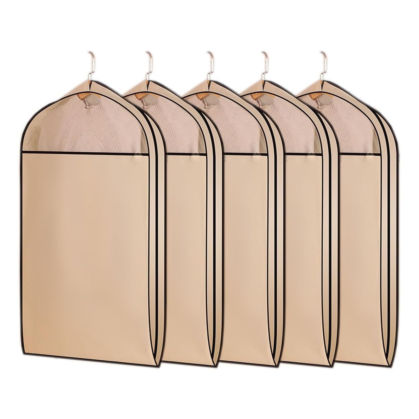 Bolsas de almacenamiento de ropa, fundas de ropa de tela no tejida con cremallera, bolsas protectoras contra el polvo para abrigos, chaquetas y camisas