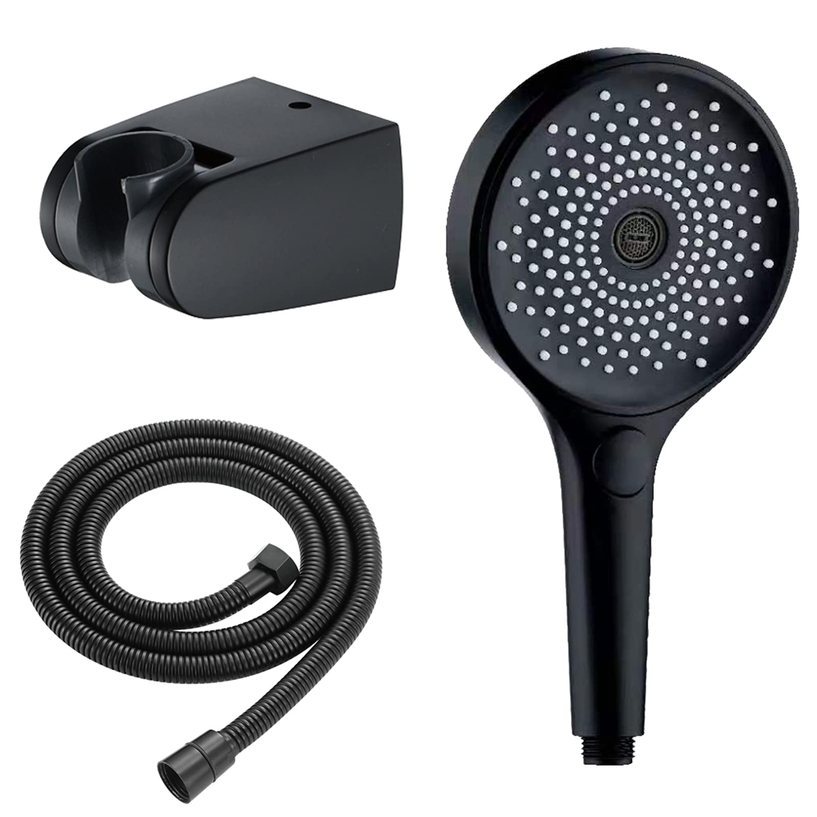Ensemble de douche à main rond noir ABS avec 3 modes