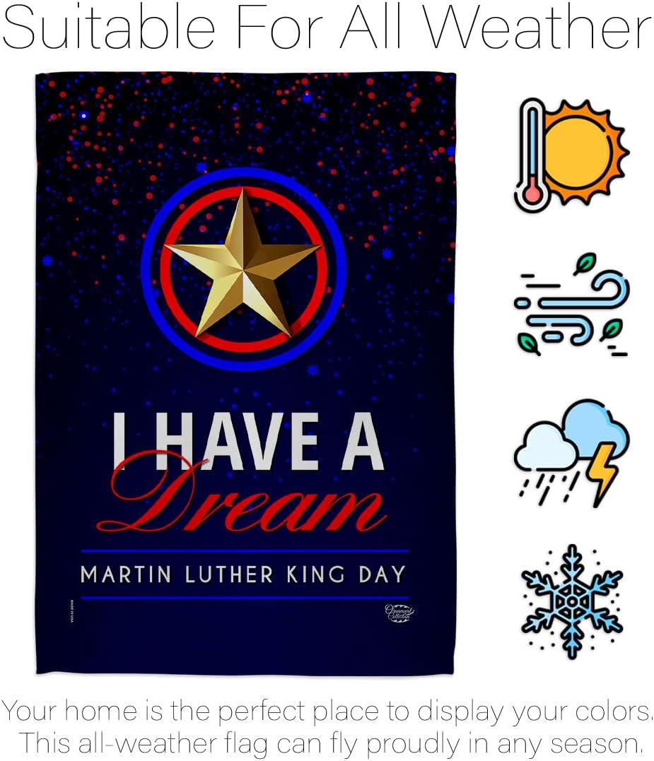 Have a Dream Garden Flag Black History Martin Luther King MLK Civil Right Stars United State American House Decoration Banner Small Yard Gift Double-Sided, Made in USA