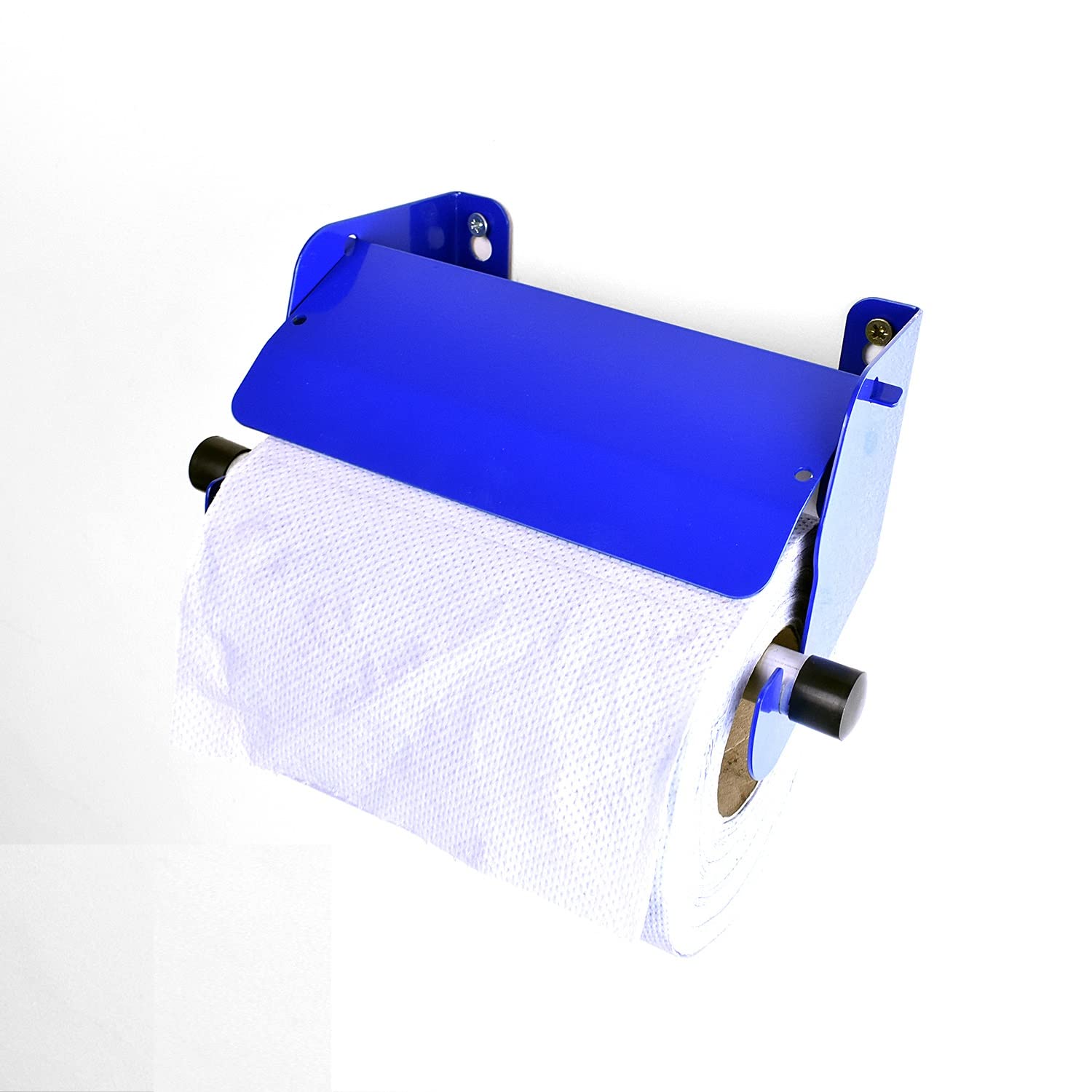 Dispensador de papel y rollo azul con freno