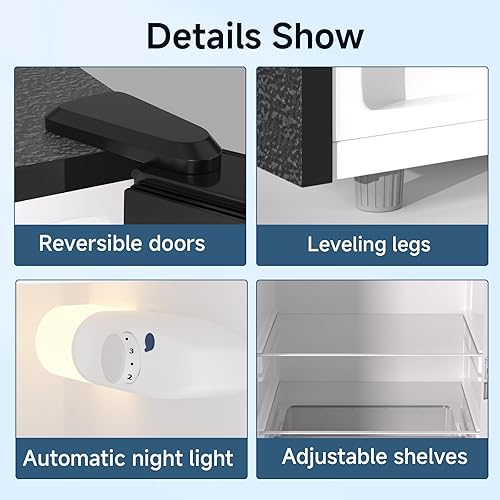 Miniatura 4 de BANGSON Refrigerador de 7.1 pies cúbicos con congelador, refrigerador de tamaño apartamento con congelador inferior, gran capacidad, ahorro de