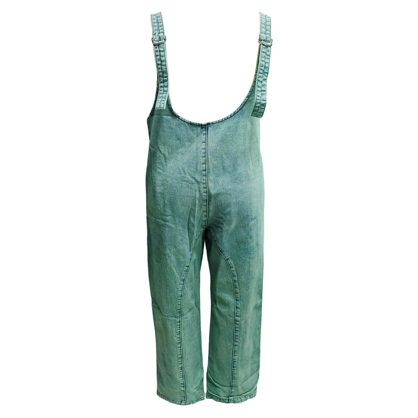 Genérico Conjunto Mujer Elegante,Mono Vaquero Informal De Estilo OtoñO-Invierno para El Trabajo Tirantes Ajustables Y Bolsillos