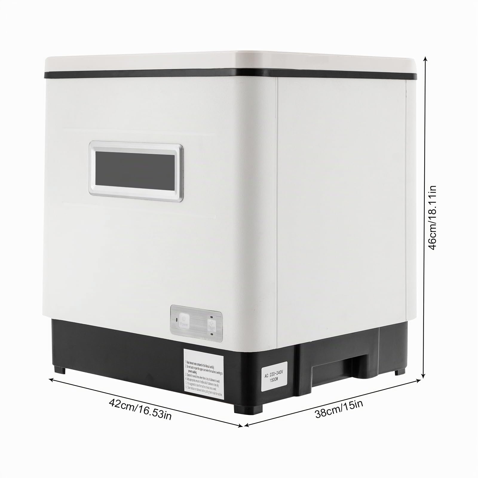 Lavavajillas de mesa, 1500 W, función de secado, para cocinas pequeñas, apartamentos, 60 L, wi dishwasher pequeño, para casa, oficina, camping con conexión de agua