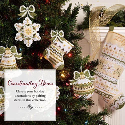 Bucilla 89637E Holiday Glitz, Felt Applique 6 Piece Ornament Making Kit thumb #5