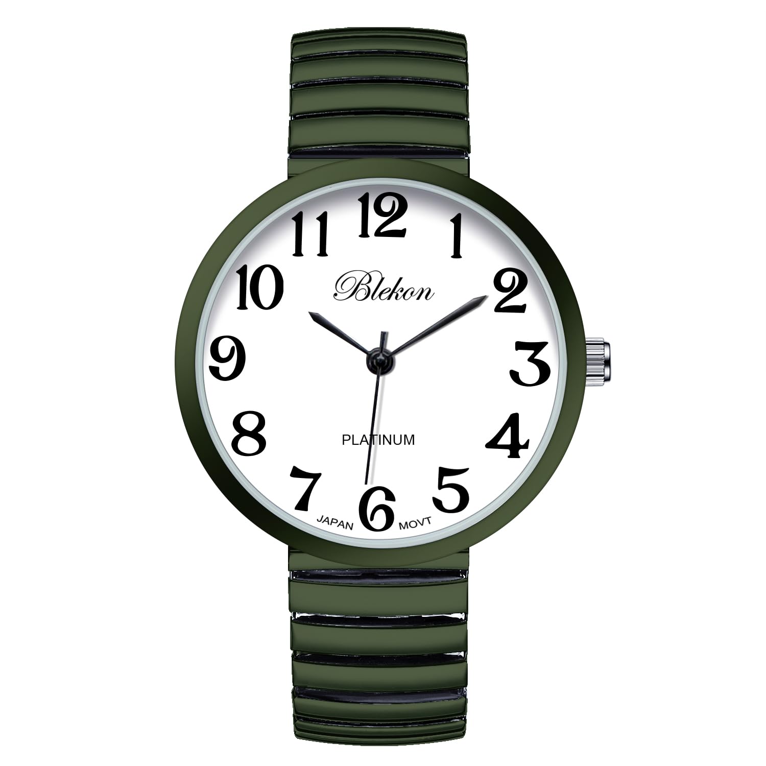Collections PC21J - Orologio alla moda con fascia elastica super grande (esercito)