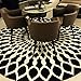 Produktbild RUG GJ- Rundschreiben Gitter Wohnzimmer Couchtisch mit Teppich, Schreibtisch Computer Stuhl Klavier Teppich, Korb Teppich (Farbe : Schwarz+Weiss, größe : 250cm)