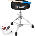 Vangoa Tabouret de tambour réglable en hauteur avec manuel d'utilisation et bâton de tambour pour les enfants drummer adultes, noir
