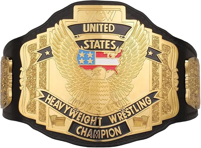 WCW UNITED STATES CHAMPIONSHIP BELT, WCW UNITED STATES HEAVYWEIGHT WRESTLING REPLICA TITLE CHAMPIONSHIP BELT 2mm