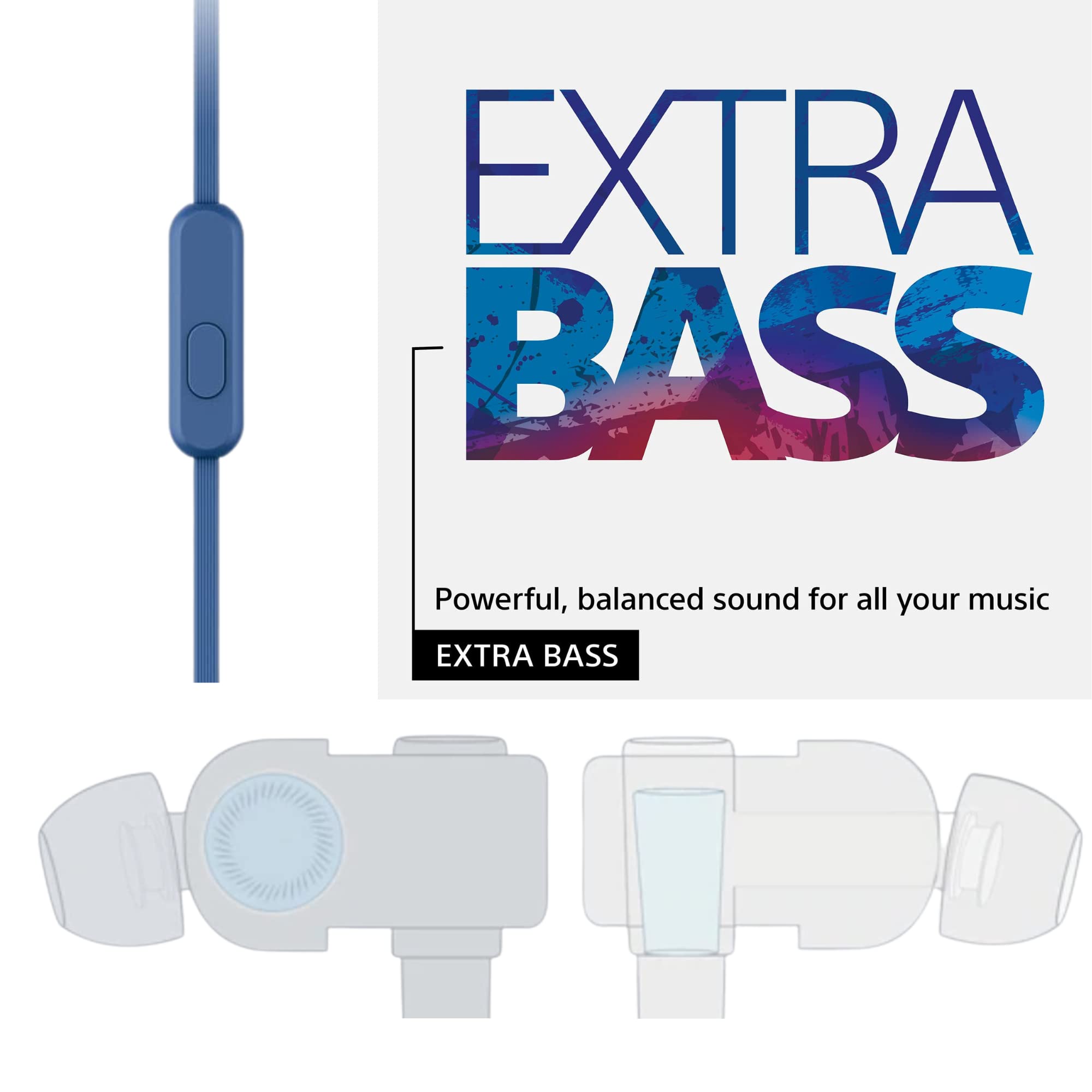 ソニー イヤホン MDR-XB50 : カナル型 ブルー MDR-XB50 L