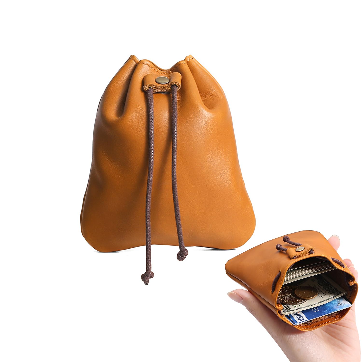 ヴィンテージ PU 小銭入れ コインケース レディース 巾着袋 財宝袋 イヤホン収納ケース 革 防 水 お家はもちろん、旅行、出張持ち運び便利な ミニ財布 レト シンプル キー 収納 お菓子 ジュエリー 収納 キャンディ