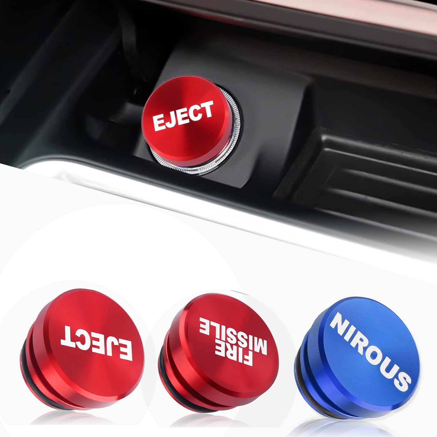 Cigarette Lighter Cover with Rubber Ring,Dustproof Cigarette Lighter Plug Cover for Car Decor,Universal Car Interior Accessories Eject Button Cigarette Lighter (Combination)