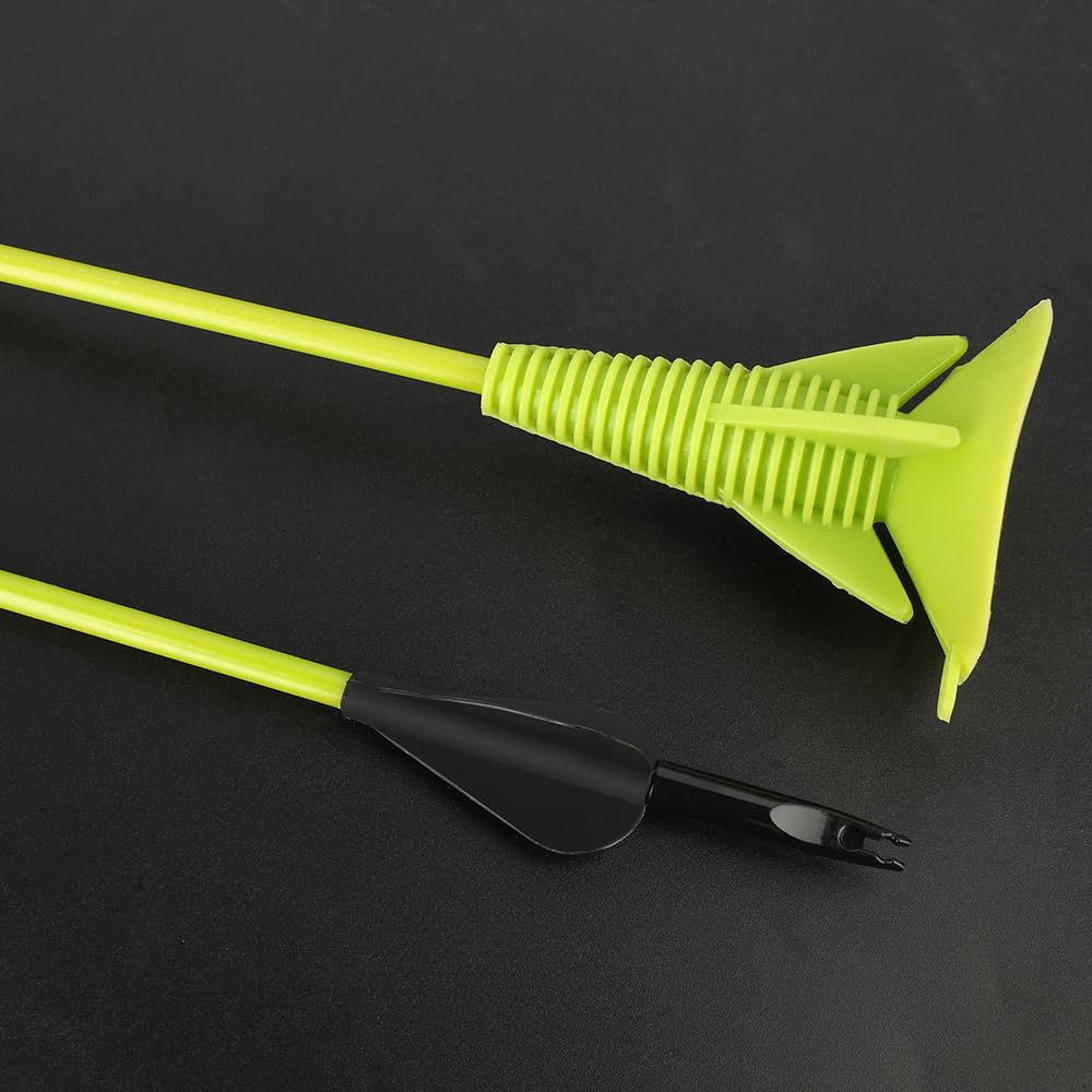 Lot de 12 flèches à ventouse en fibre de verre 68 cm - Flèches d'aspiration sûres pour les jeunes - Pour la pratique du tir à l'arc