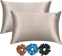 Satin Silk Pillow Cover for Hair and Skin Care | Luxurious Bedding Essential | Envelope Closure (Light Rose_Taupe)