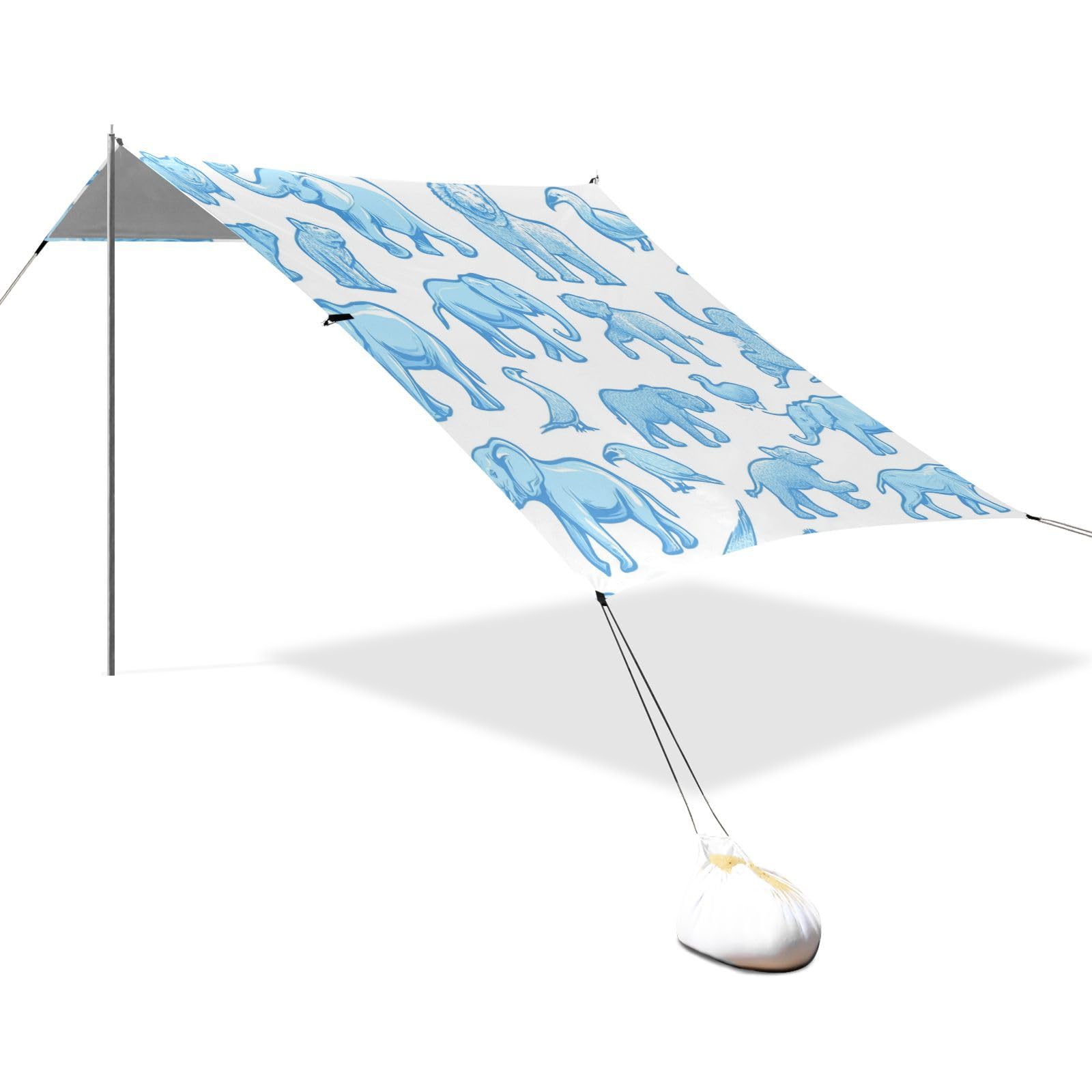 Carpa de playa azul infantil sombrilla UPF50 con sacos de arena para camping y picnics