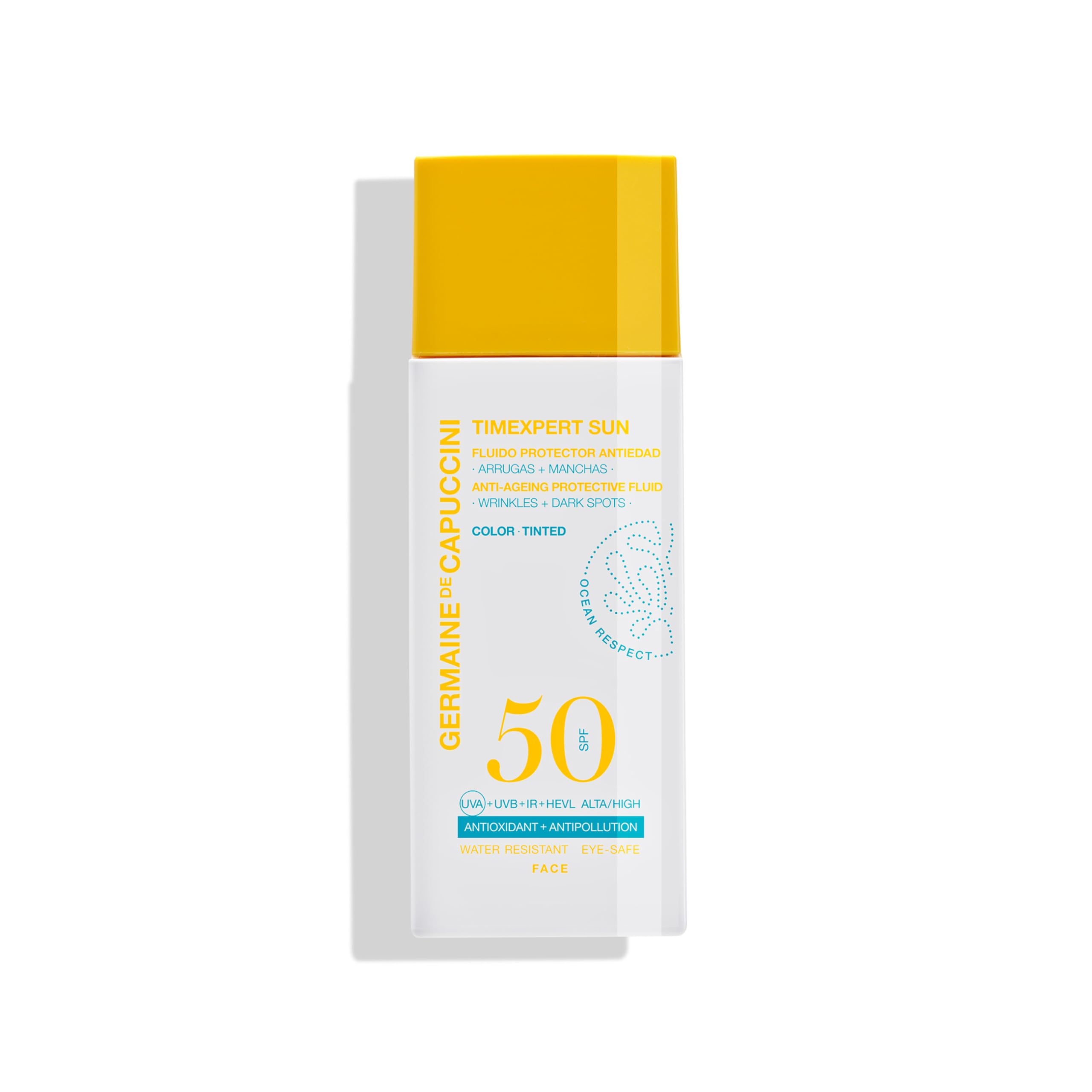 Germaine de Capuccini - Timexpert Sun Fluido Protector Antiedad SPF 50 - Crema solar con color - Protección, antiedad con un toque de pigmentación - Evita manchas y arrugas - 50 ml