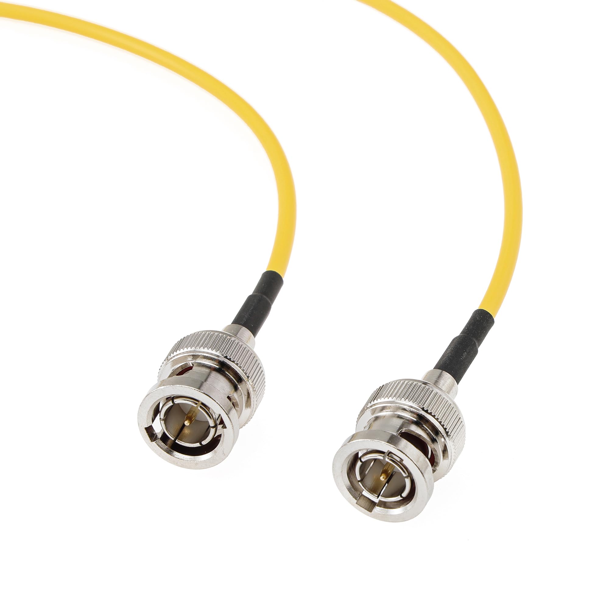 Eonvic Câble Coaxial Vidéo 12G HD-SDI BNC Mâle Vers BNC Mâle Angle Droit 60cm Jaune - 75 Ohm