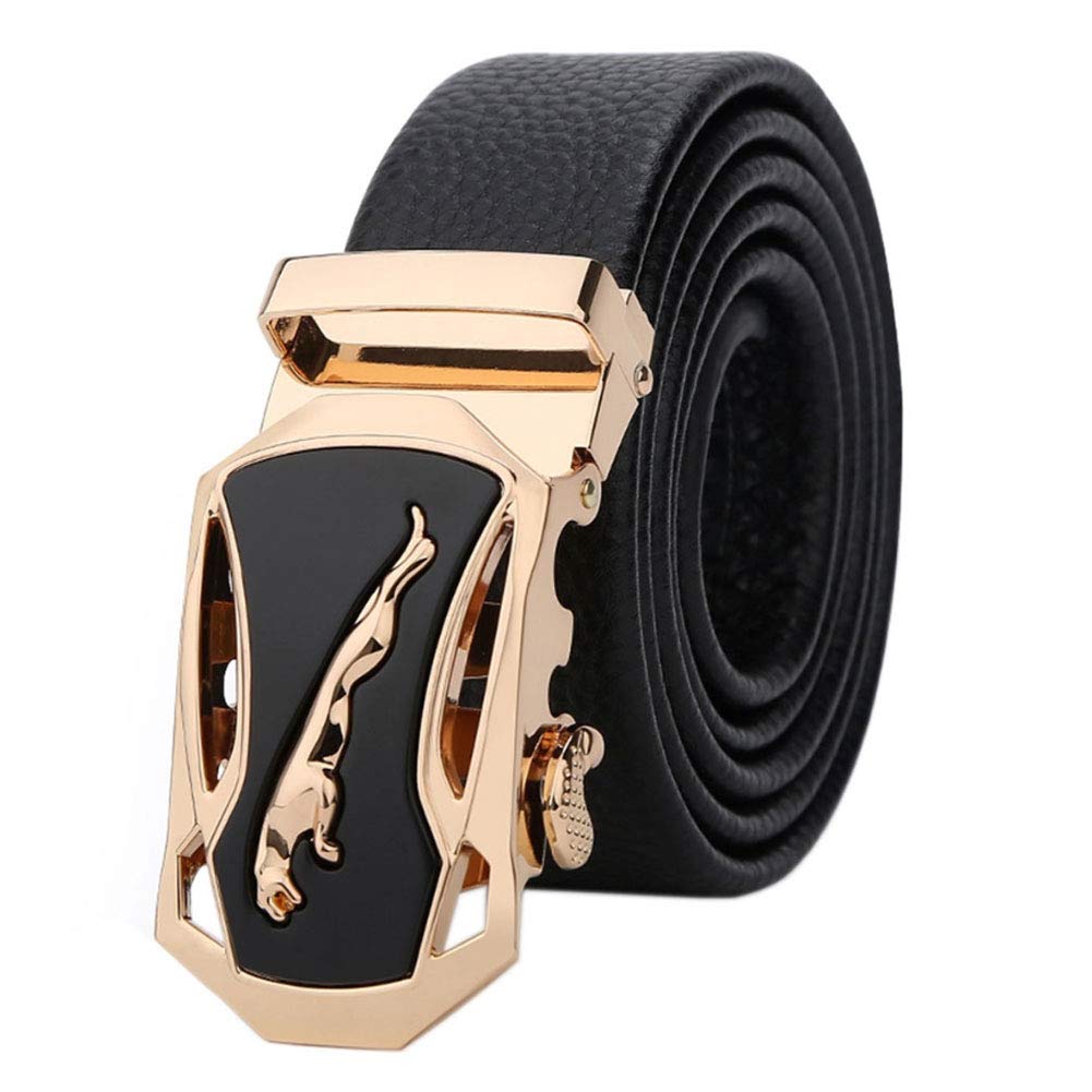 Cintura Uomo In Pelle Nera JAGUAR - Fibbia Nickel Satinato, Regolabile, Made In Italy, Elegante Per Ogni Occasione