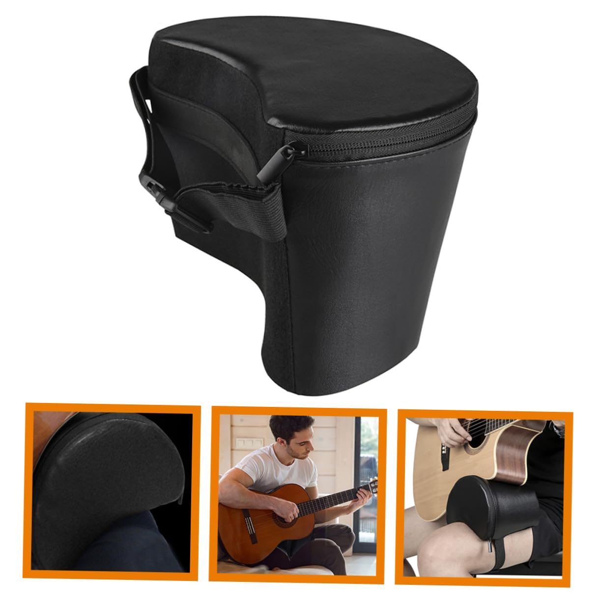 Cuscino Densità ad Facile Alta Spugna Pelle e Artificiale Imbottito Supporto da Trasportare e Design Semplice per Chitarra Classica Basso per Musicisti e Principianti