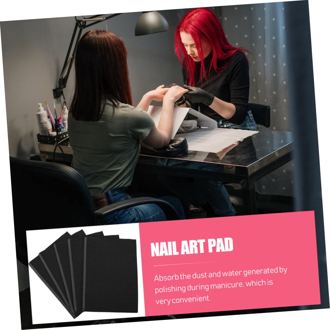 Homoyoyo 125 Pezzi Tovaglietta Monouso per Manicure, Carta Nera, Morbida e Inodore, per Studio Estetico e Ufficio