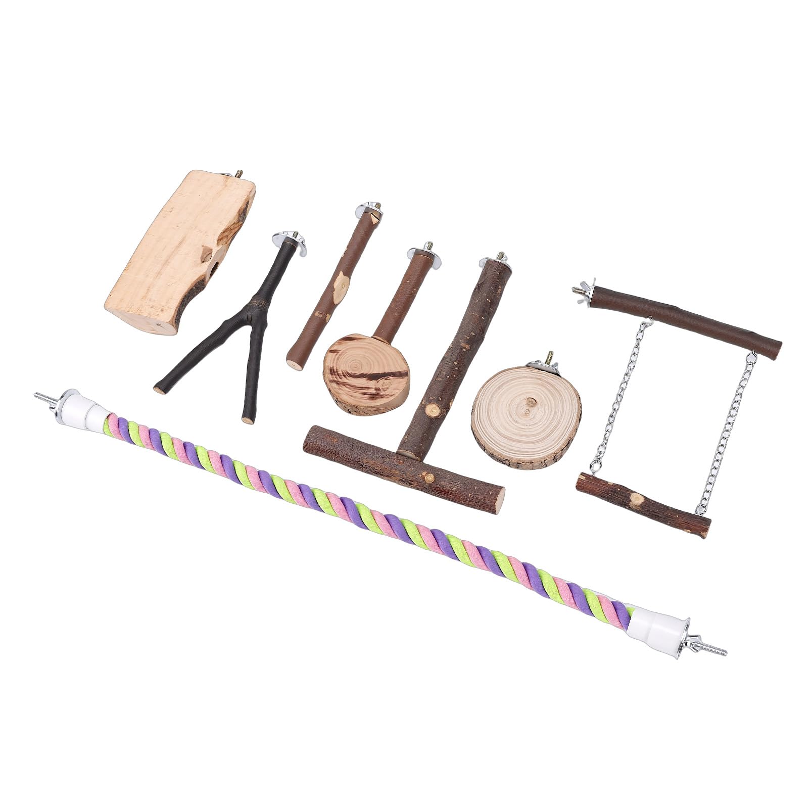 Ptak papuga huśtawka zabawki do żucia klatka okoń Combo Playstand zestaw zabawek Applewood dla papug różnej wielkości