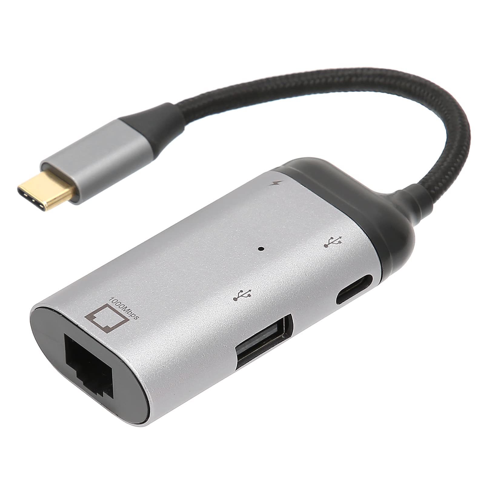 Adattatore da USB C a Ethernet, Adattatore di Rete LAN da Tipo C a RJ45/65W PD/tipo-C/ USB2.0 Gigabit Ethernet 10/100/1000Mbps, per Pro Air 2019/2018/2017, Ecc.