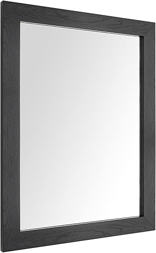 Espejo de pared rectangular decorativo de 12 x 16 pulgadas para entrada, dormitorio, sala de estar, color negro