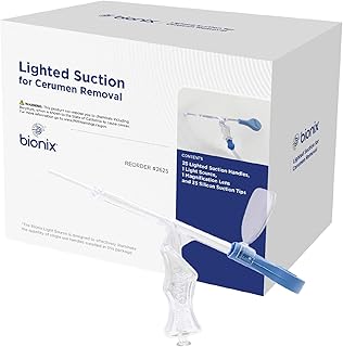 Bionix - Lighted Suction Handles, Earwax Removal Tool, Helps Remove Excess Wax & Round Foreign Objects, Convenient, Easy to Use, Ideal for Healthcare Professionals (25 Count)