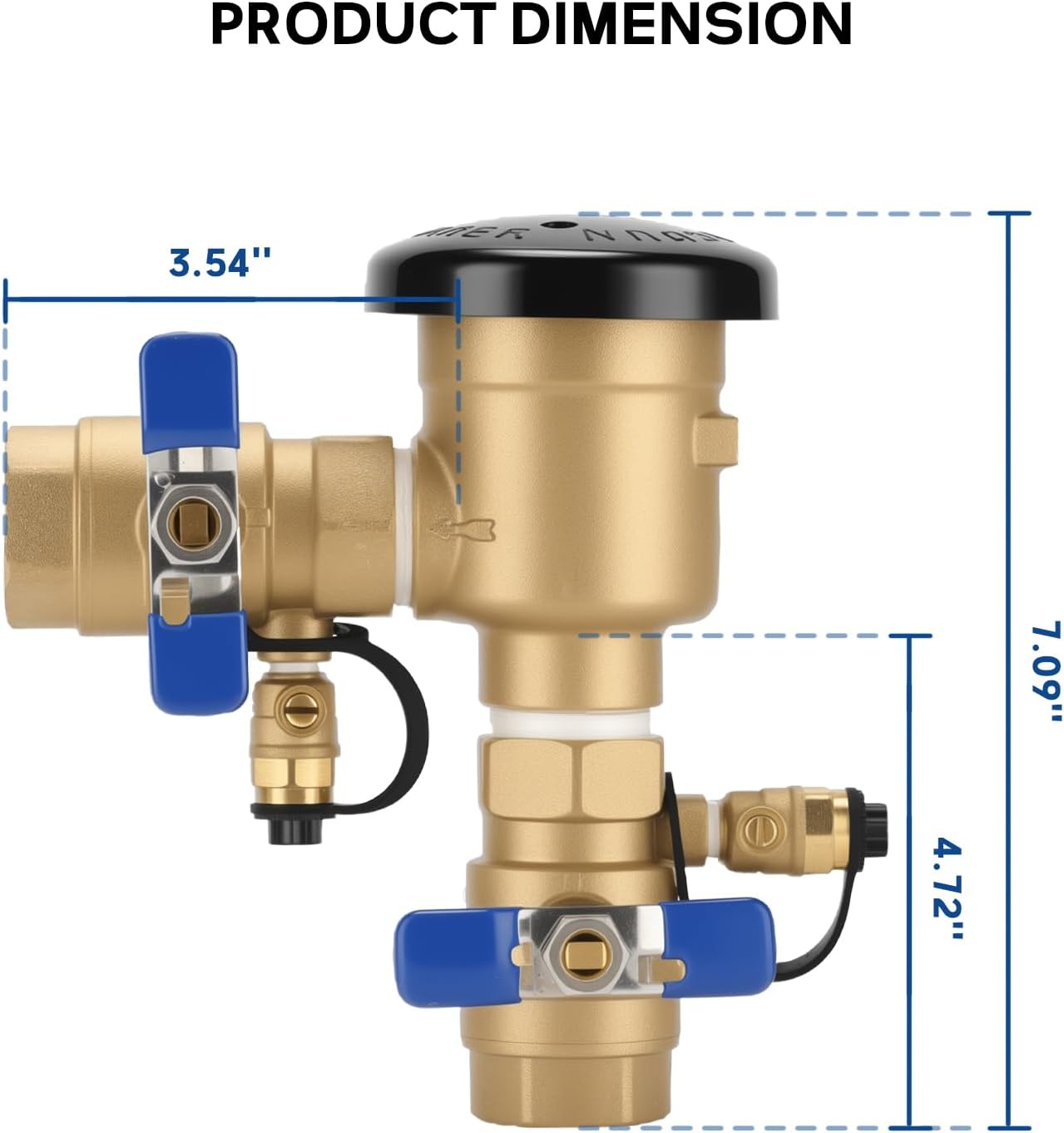 MEASUREMAN 1" Pressure Vacuum Breaker Assembly, Heavy-Duty Bronze Backflow Preventer for Sprinkler & Irrigation Systems, Provides Critical Backsiphonage Protection