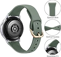 Vista 26 de 3 Pack Slim Sport Bands for Samsung Galaxy Watch Active 2 / Samsung Galaxy Active Watch 40mm 44mm, Soft Liquid Silicone Waterproof Straps for