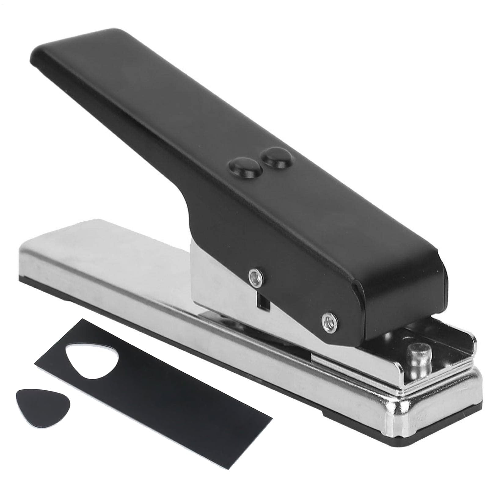 Perforadora de púas de guitarra de mano, herramienta cortadora de púas de metal, máquina perforadora de tarjetas ergonómica, diseño compacto para músicos y aficionados, equipo de instrumento