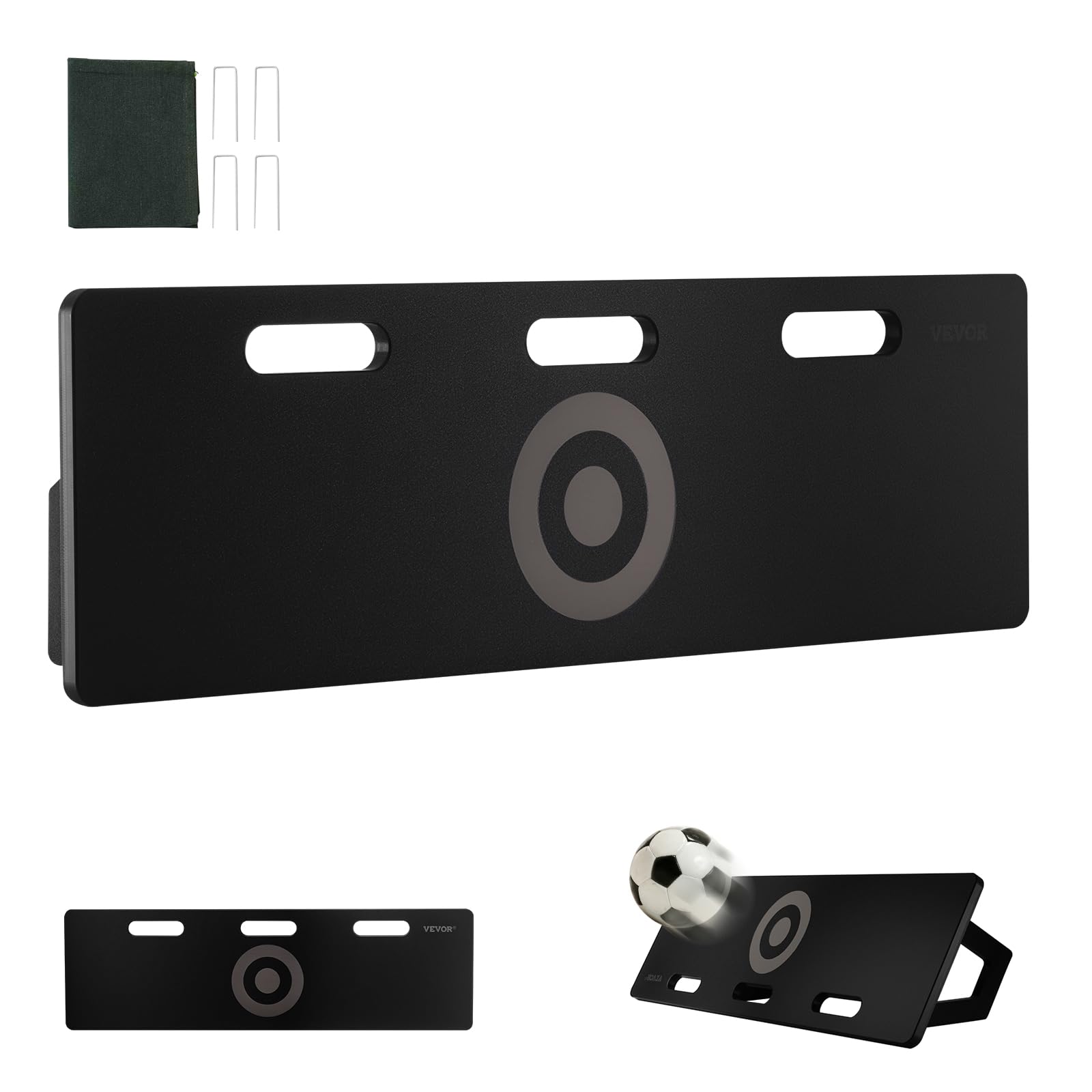 VEVOR Planche de Rebond de Football, Mur de Football Portable 100 x 30 cm avec Rebond à 2 Angles, en PEHD, équipement d'entraînement de Football pour Enfants, Adultes, entraînement de Passe et de tir