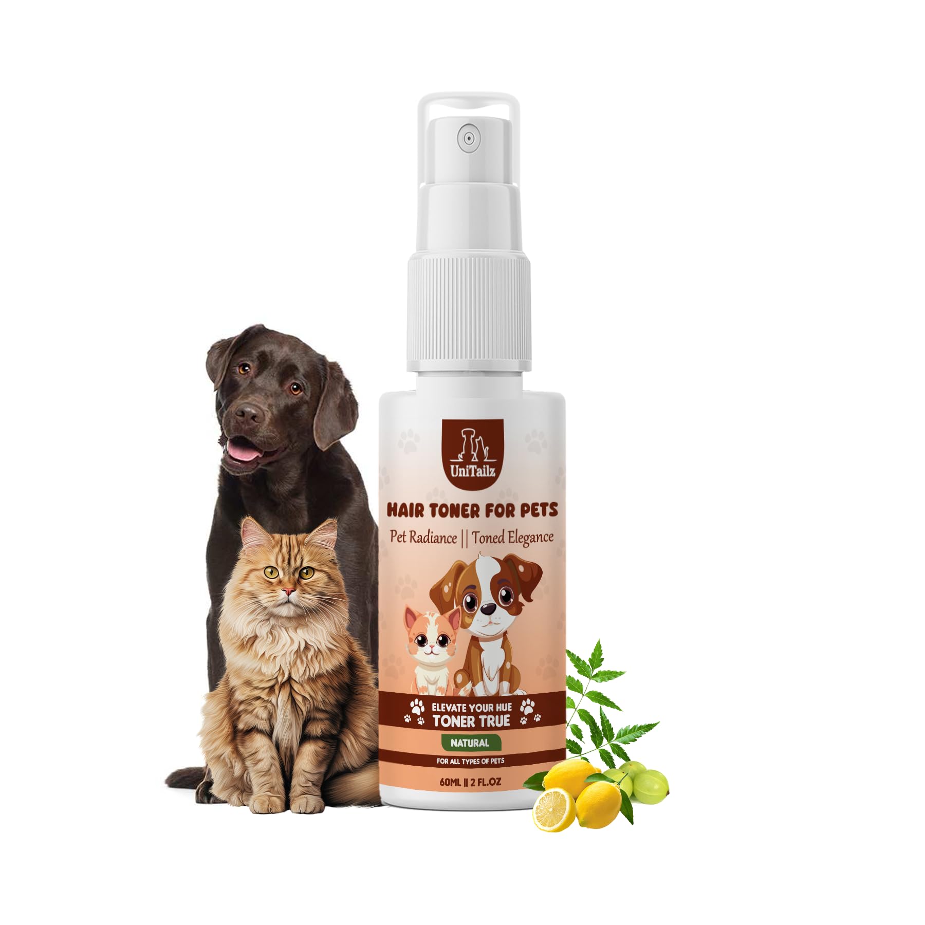 Unitailz Hair Toner Spray for Pets, Dog, Cat | Cleans & Conditions, Hair Fall Control | Help in Antifungal, Anti-Itching | Strengthening Coat with Natural Actives for All Types of Pet Breed –60ml (B0D7HYJM5B) Amazon Price History, Amazon Price Tracker