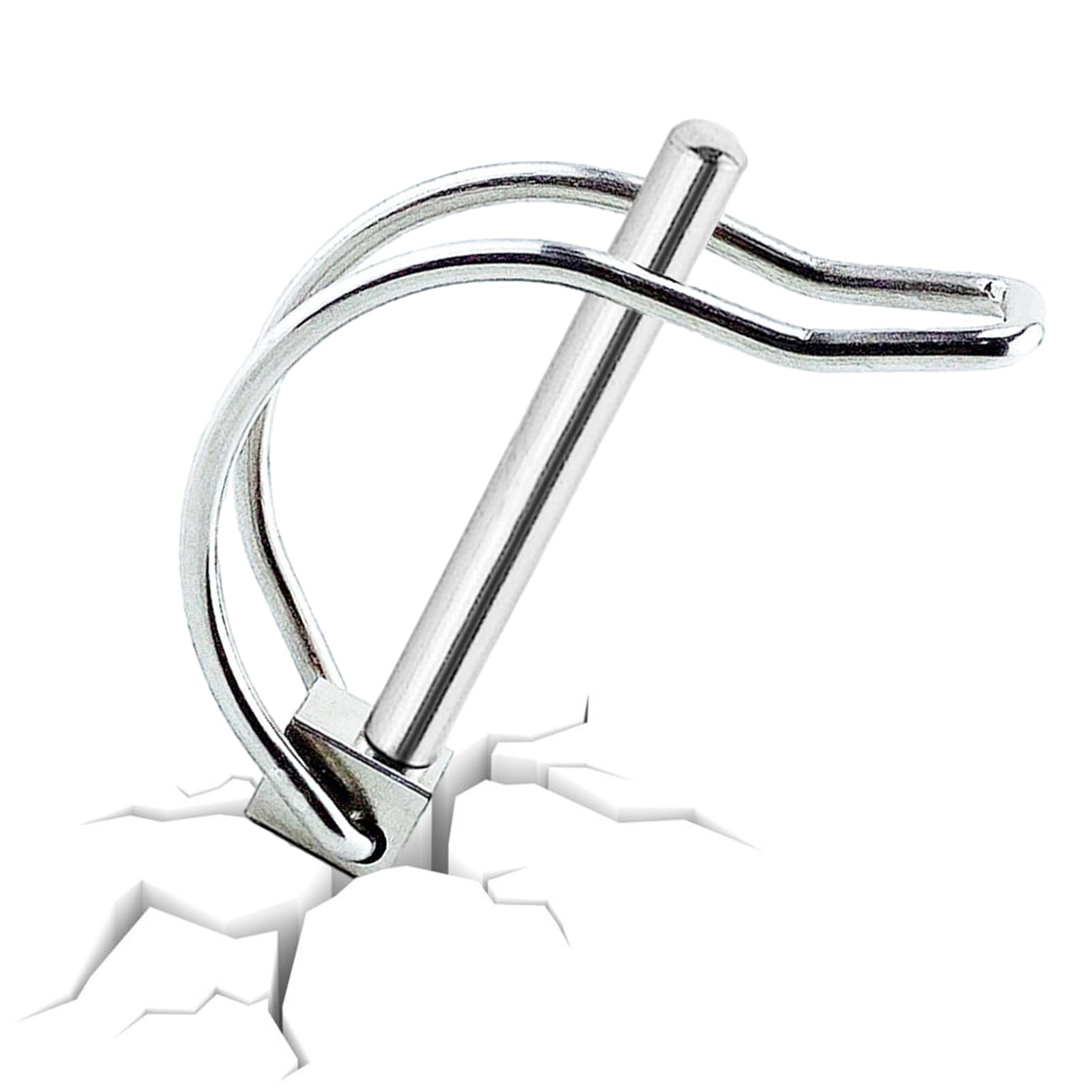 Marine Grade 316 Stainless Steel Safety Pin, D-Type Quick-Release Shaft Locking Pin with Spring Mechanism, Resistant Hardware for Farm Lawn Garden and Marine Use, Silver