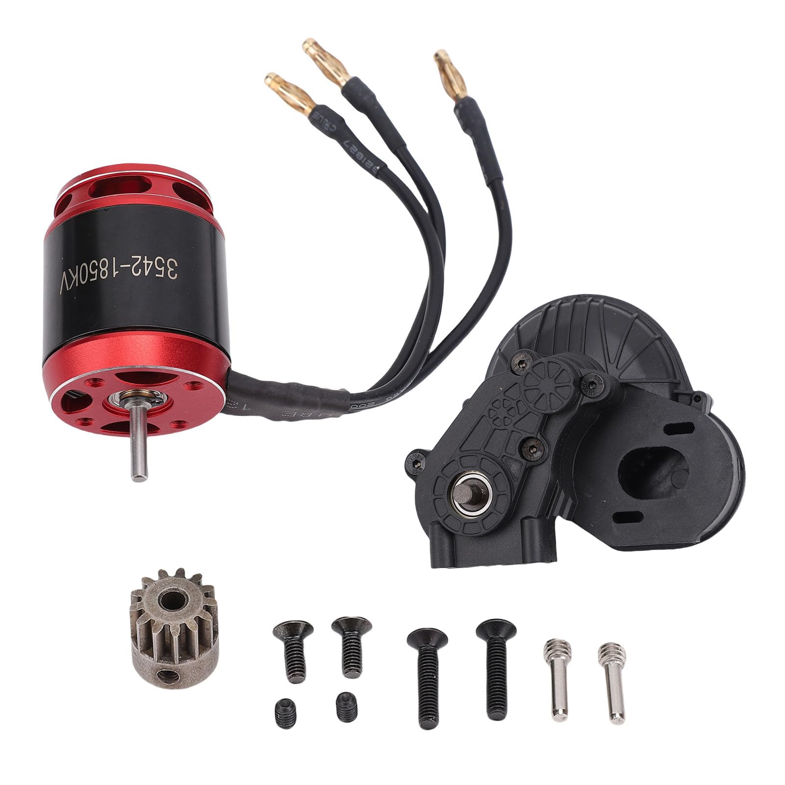 Motore Outrunner Brushless, Nominale 1850 KV Albero da 3,17 Mm Raffreddamento Efficiente Motore Cingolato RC, 1850 KV con Scatola Ingranaggi per 1/10 RC Crawler SCX10 II 90046 Sostituzione