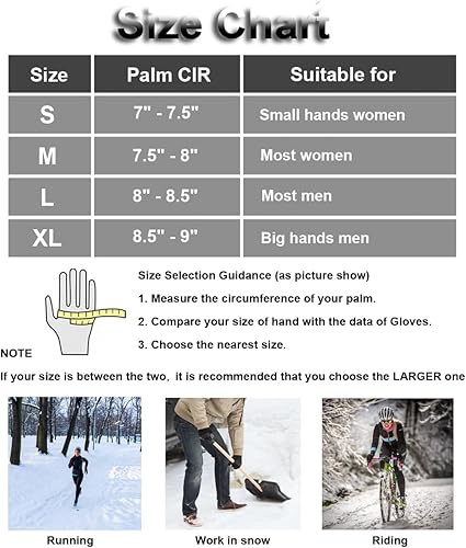 Miniatura 7 de Guantes de invierno para hombres y mujeres, para pantalla táctil, cálidos e impermeables, para correr, ciclismo y conducción