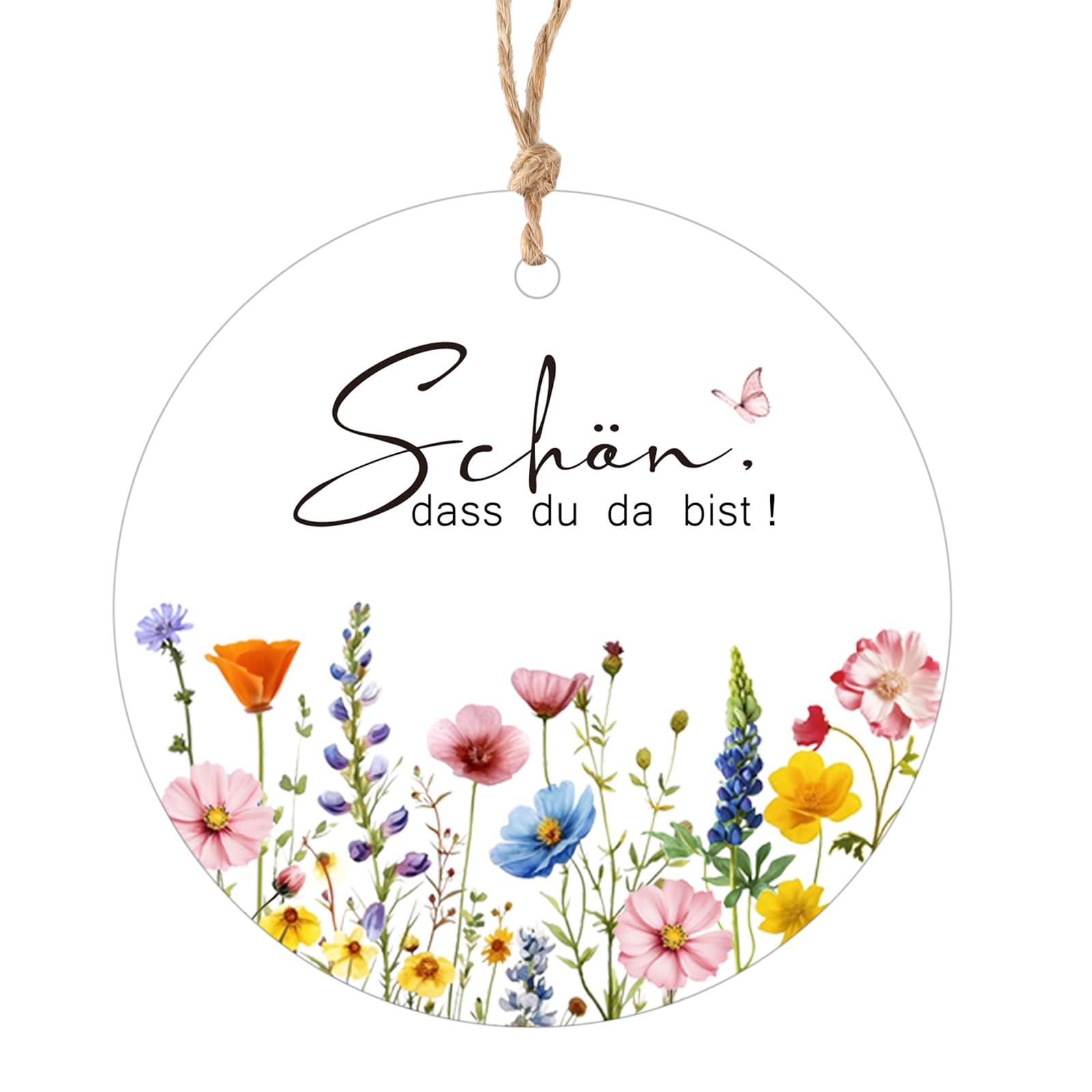 jijAcraft 5CM Geschenkanhänger Runden: Weiß Papier Geschenkanhänger Hochzeit 50 Stück Kraftpapier Geschenkanhänger Kommunion Papier Anhänger mit Juteschnur für Gastgeschenke