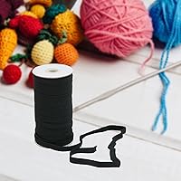 Vista 6 de Banda elástica plana para costura, 1/2 pulgada, 50 yardas de alta elasticidad, cordón elástico negro, cuerda elástica de punto para coser