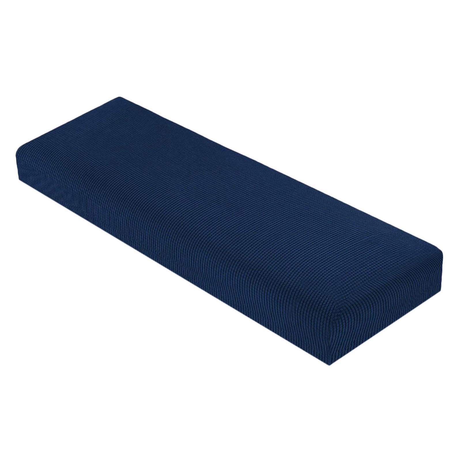Lixsazse Blue Rectangle Bench Cover Stretch Velvet Slipcover Rectangle Crafted Durable High Spandex Jacquard Fabric Fits Dining Bench Room Table Benches Set Kitchen,