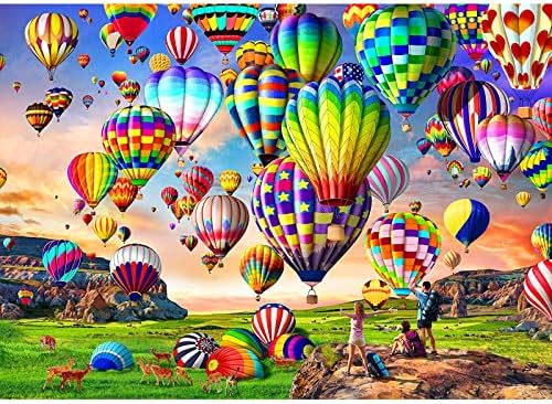 HUADADA Jigsaw Puzzles 1000 Pieces for Adults Hot Air Balloon Puzzle Educational Games Home Decoration Puzzle (27.56" x 19.69")