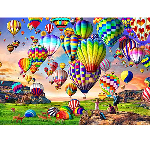 HUADADA Jigsaw Puzzles 1000 Pieces for Adults Hot Air Balloon Puzzle Educational Games Home Decoration Puzzle (27.56 x 19.69)…