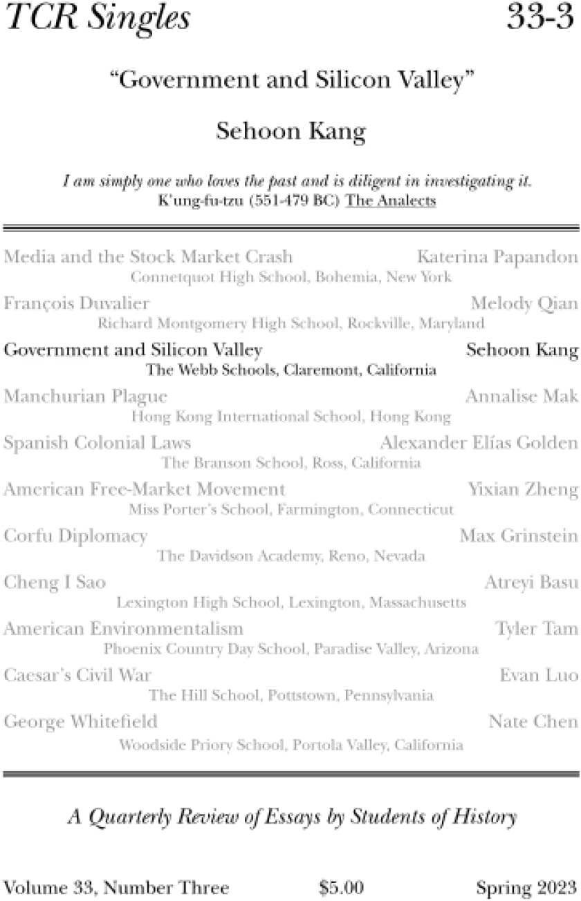 TCR Singles 33-3 Government and Silicon Valley