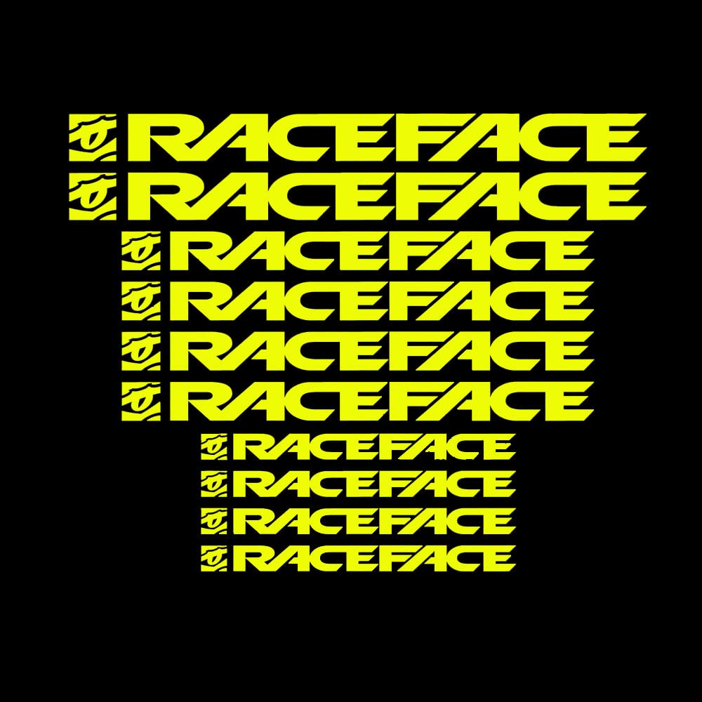 WYJPFN 10PC for RACEFACE Decals Stickers Cycling MTB BMX Bike Frame (Yellow)