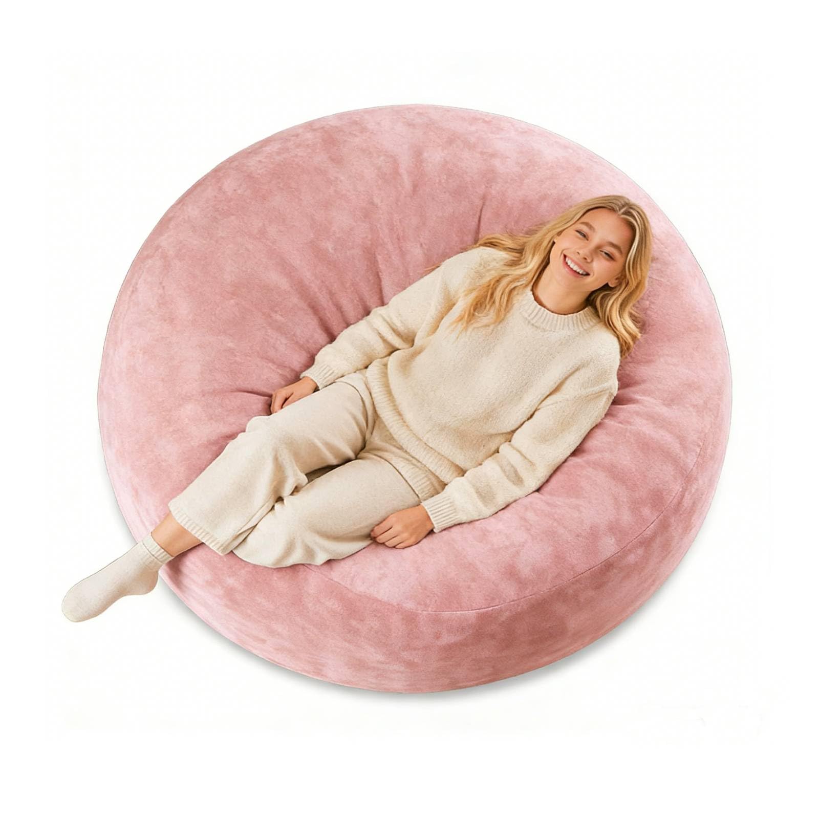 4FT Bean Bag Chair for Adults,beanbag Chair with Filler,Memory Foam,Cozy Floor Chair,Living Room Bean Bag for Adults,Suitable for bedrooms, Dorm