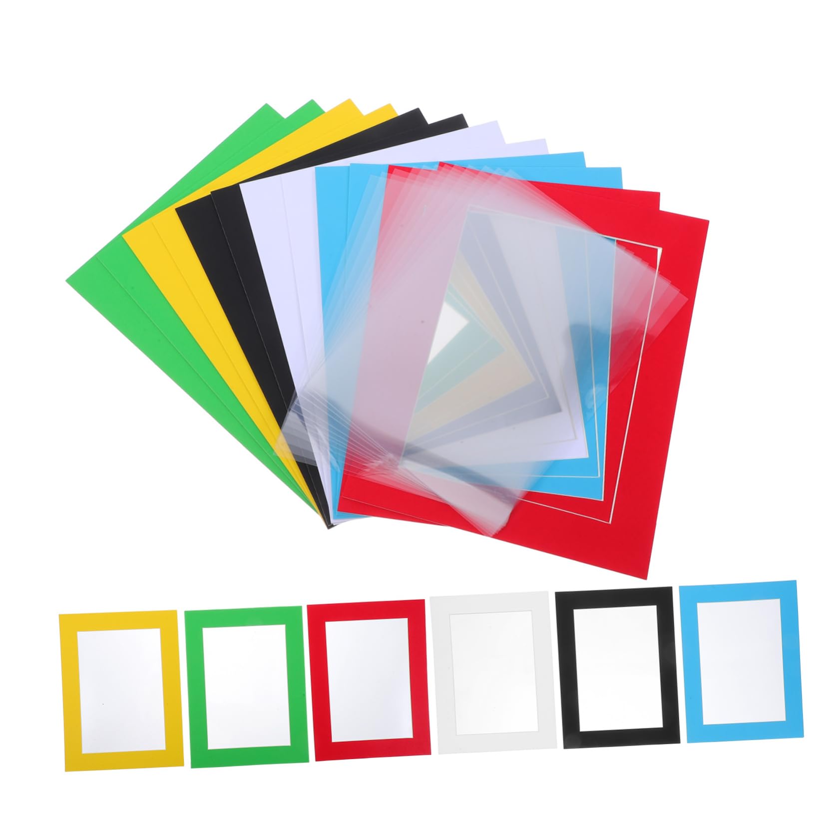 GRIRIW 12PCS Art Frames DIY Cardboard Picture Frames with Transparent Film for Art Projects Temporary Displays Kindergarten and Nursery Decorations Shareable Craft