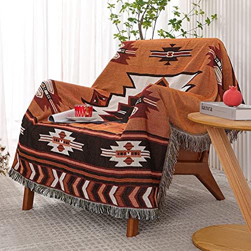 Hopstar Aztec Throw Blanket Navajo Indian Blankets and Throws Boho Western Decor Couch Cover Blanket for Bed Sofa Living Room Beach Travel 51"x63"