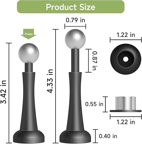 Miniatura 2 de Tope de puerta magnético fuerte, tope de puerta de aluminio para pared, soporte de puerta con tecnología de absorción de impactos hidráulicos para