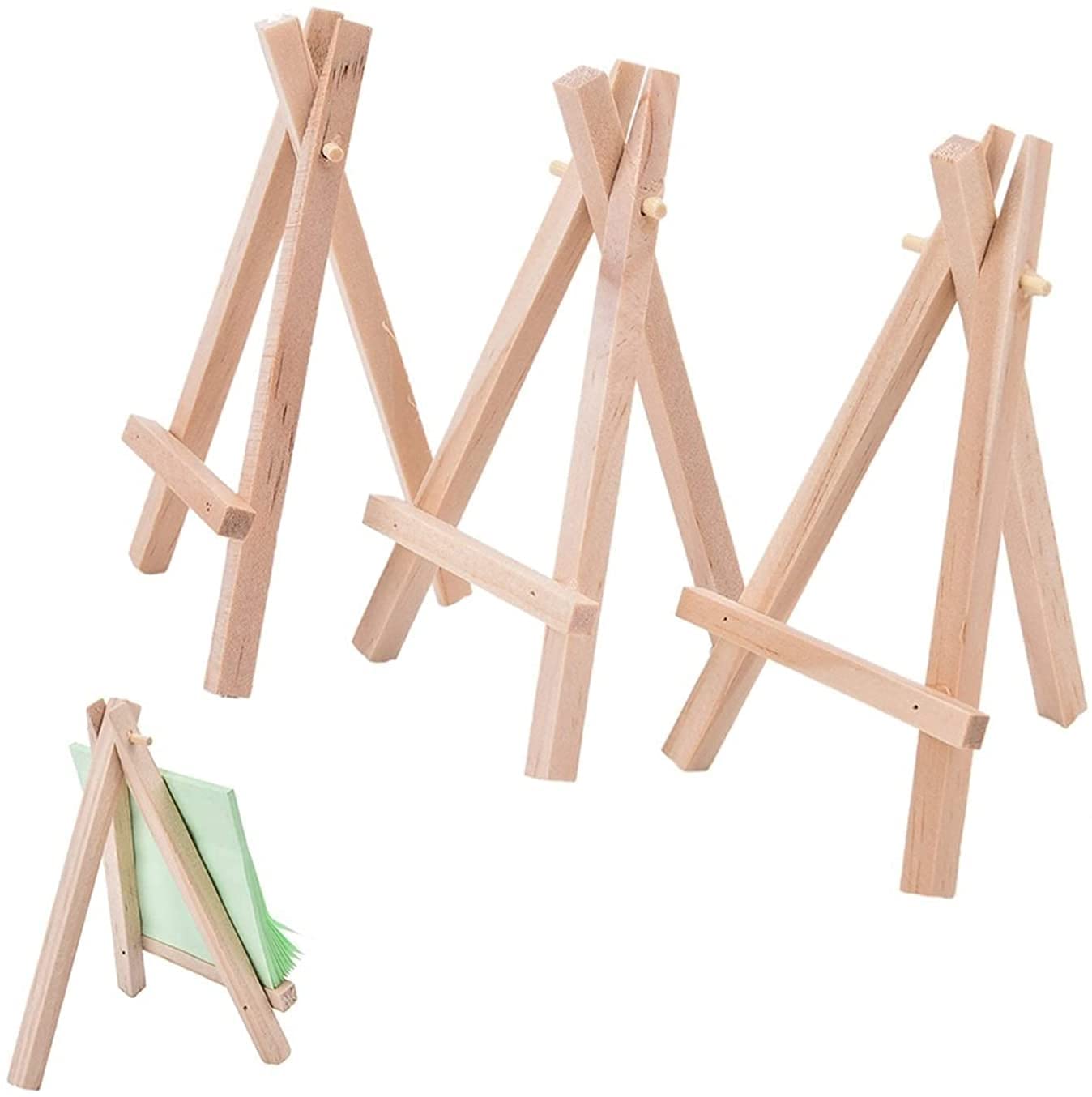 1 Uds. Mini Caballete de Madera para Artista, Soporte de Tarjeta de Mesa de Boda, Soporte de exhibición para decoración de Fiesta, Caballete de exhibición de 12,5 * 7cm