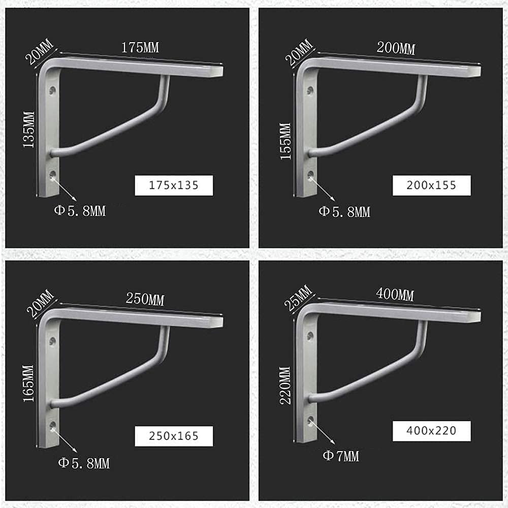 Soporte de estante de aleación de aluminio, soporte de soporte de encimera triangular de metal, 2 piezas, ahorro de espacio, soportes de estantes flotantes de almacenamiento de pared DIY para baño,