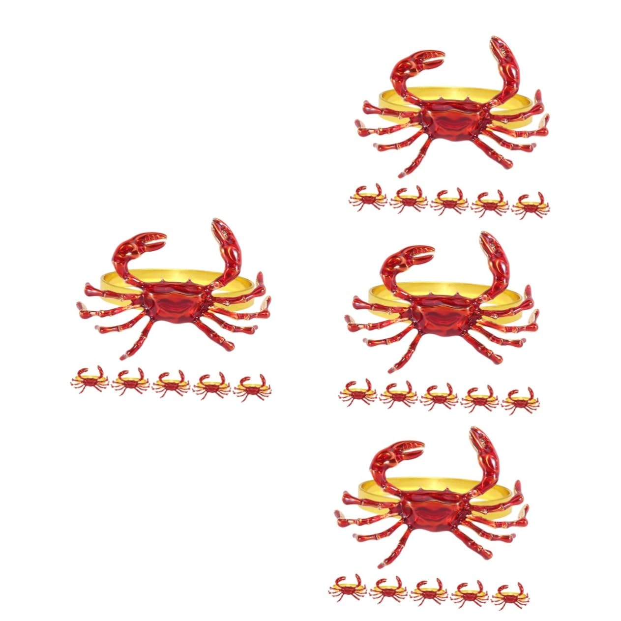 Alipis Lot De 4 Porte-Serviettes en Forme De Crabe Décoration De Table en Métal pour Mariage Hôtel Fête 6 Pièces X 4
