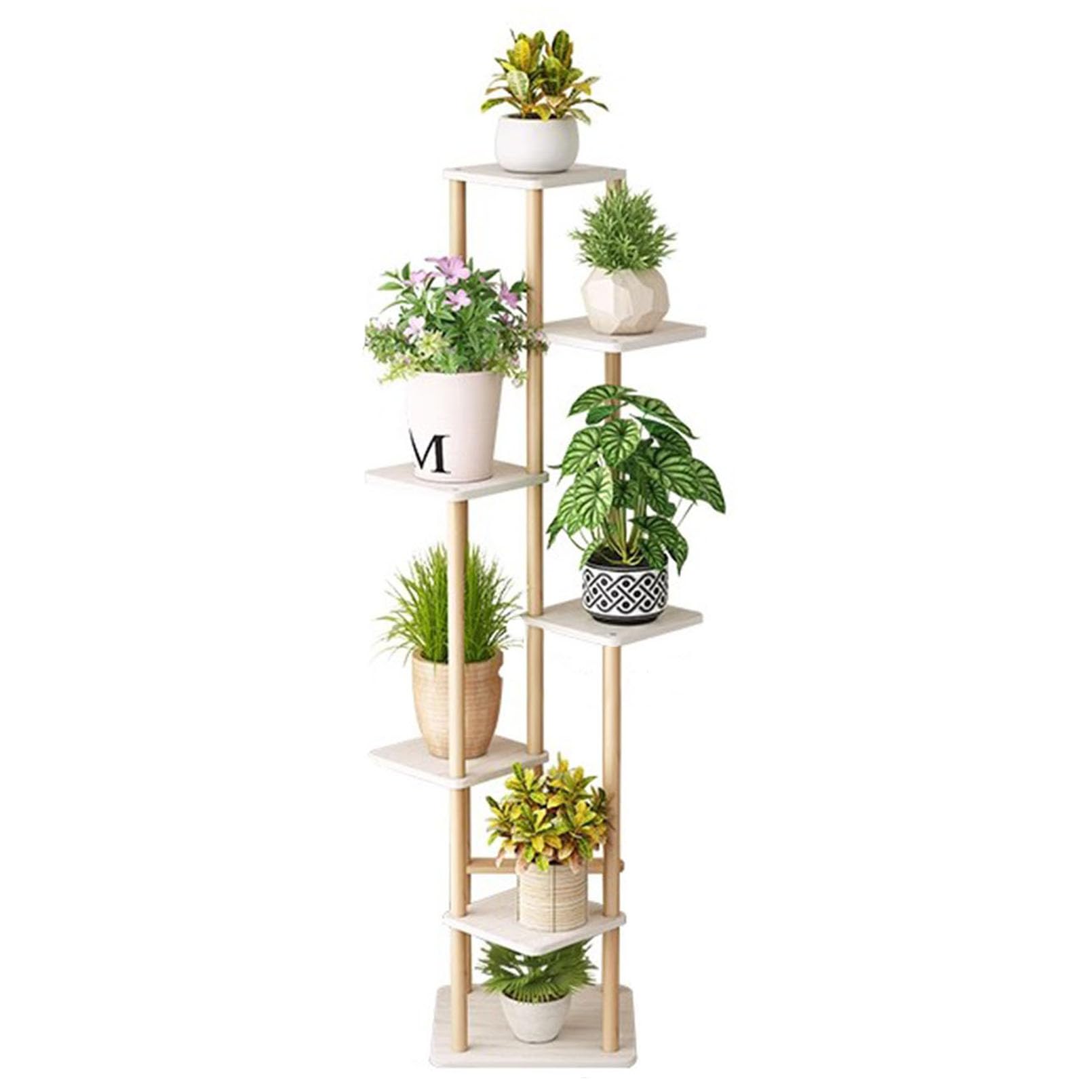 YUANCHUTOP Multi-Tiered Wood Plant Stand - Versatile Indoor/Outdoor Display Rack for Planters & Flowers - Ideal for Living Room, Bedroom, Balcony, Garden, Office & Café Décor